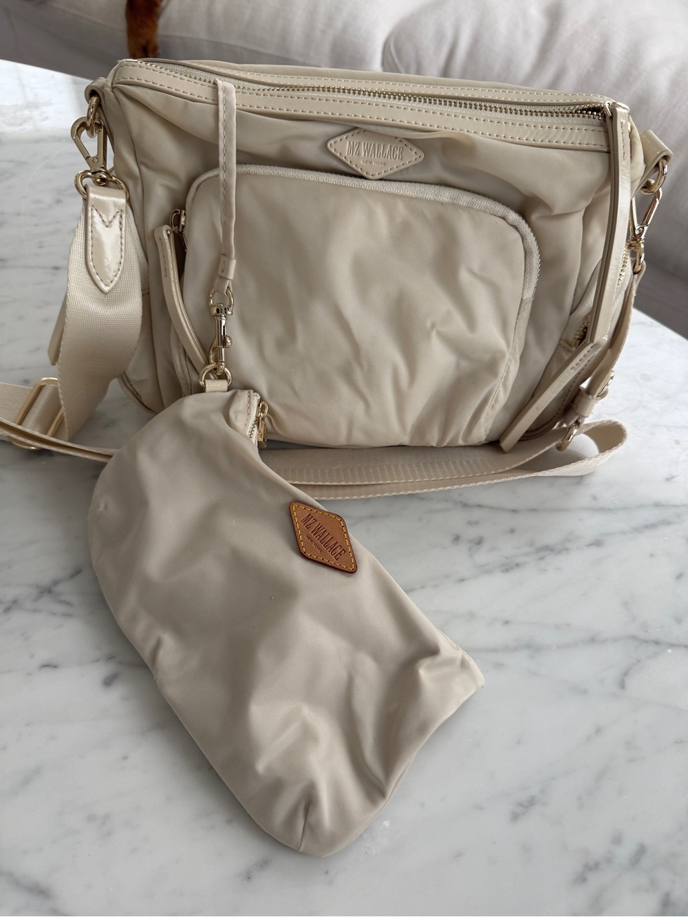 MZ Wallace Ivory Chelsea Crossbody Bag